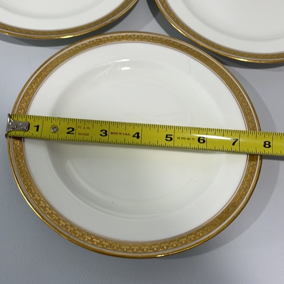 Cauldon England for Gilman Collamore antique Salad Plated gold trimmed set of 5 - Picture 6 of 13